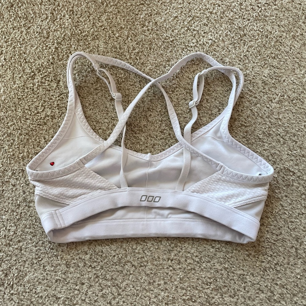 Lorna Jane sports bra white mesh strappy sweetheart neckline XS - Picture 2 of 3